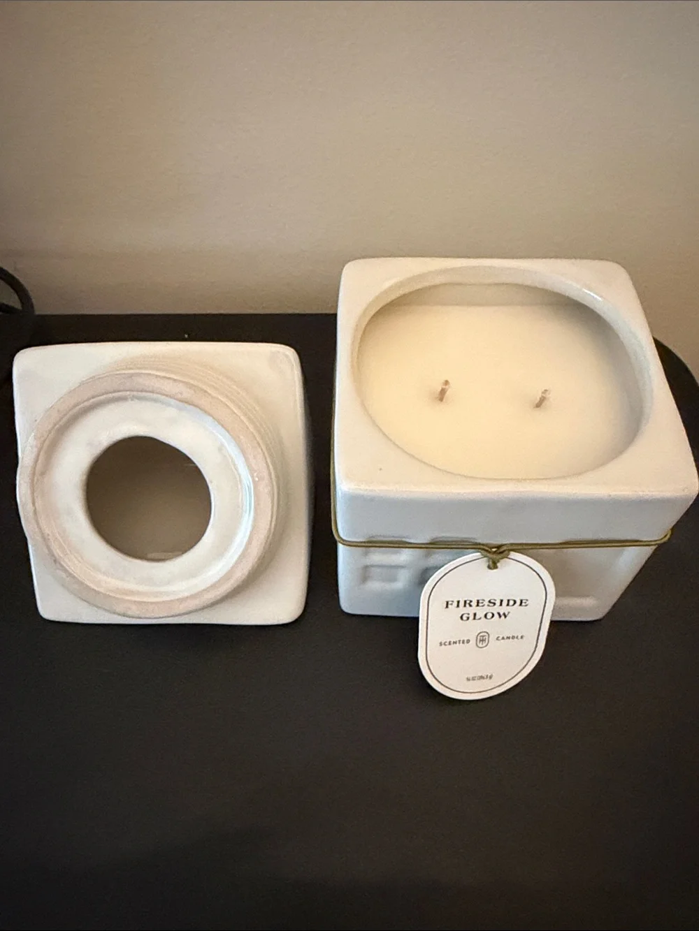 Ceramic House Candle Jar - Fireside Glow